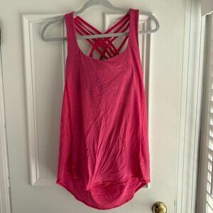 Lulu Lemon Pink and Patterned Free To Be Sports Bra Attached